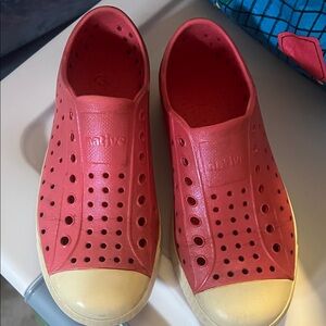 Native pink and Cream Perforated Slip-Ons